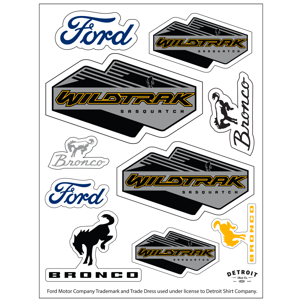 Sticker Sheet - Ford Bronco Wildtrak