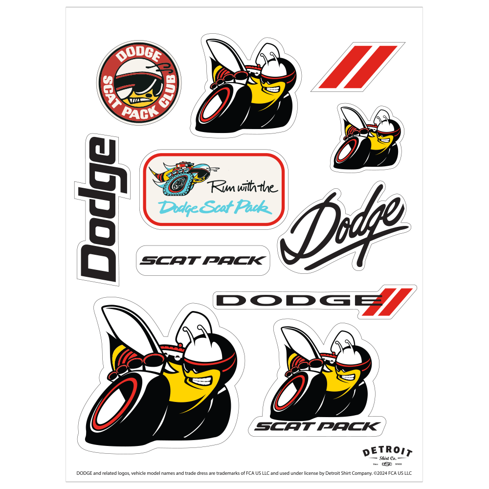 Sticker - Dodge Scatpack Sheet - Detroit Shirt CompanyFCA - DodgeStickers (Accessories)