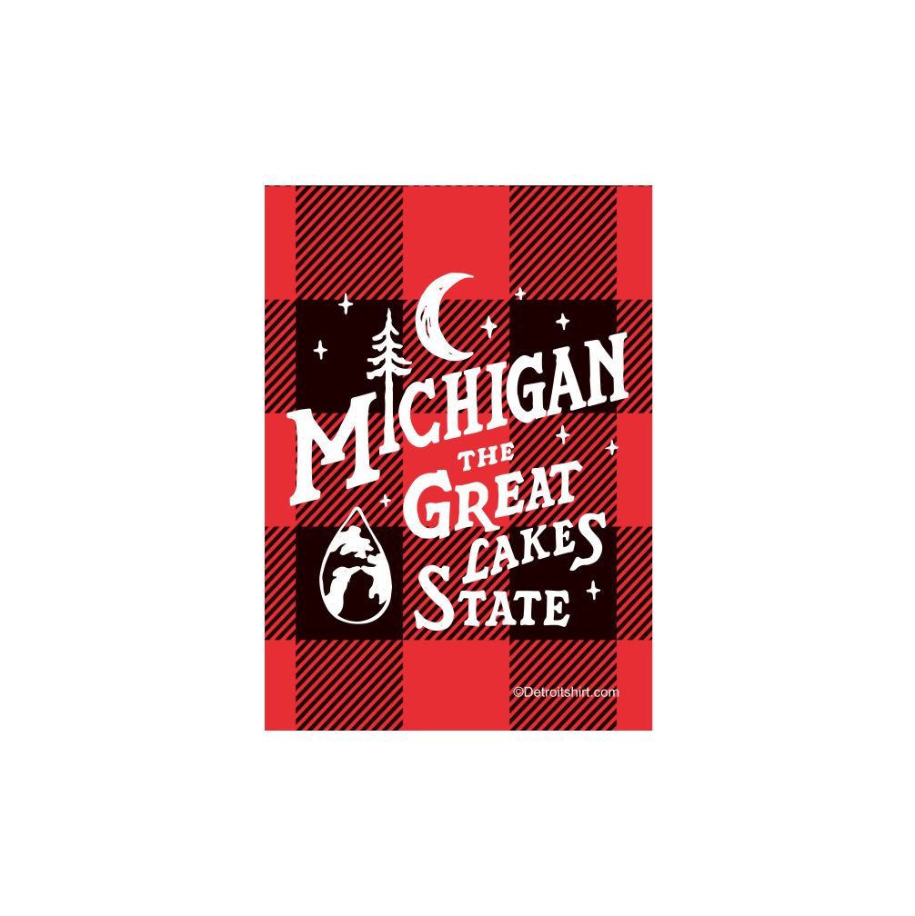 Sticker - Michigan Vintage Font Plaid - Detroit Shirt CompanyDetroit Shirt CompanyStickers (Accessories)