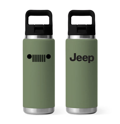 Top Handle Bottle - Jeep Text Grille - Drab Green - Detroit Shirt CompanyFCA - JeepDrinkware (Accessories)