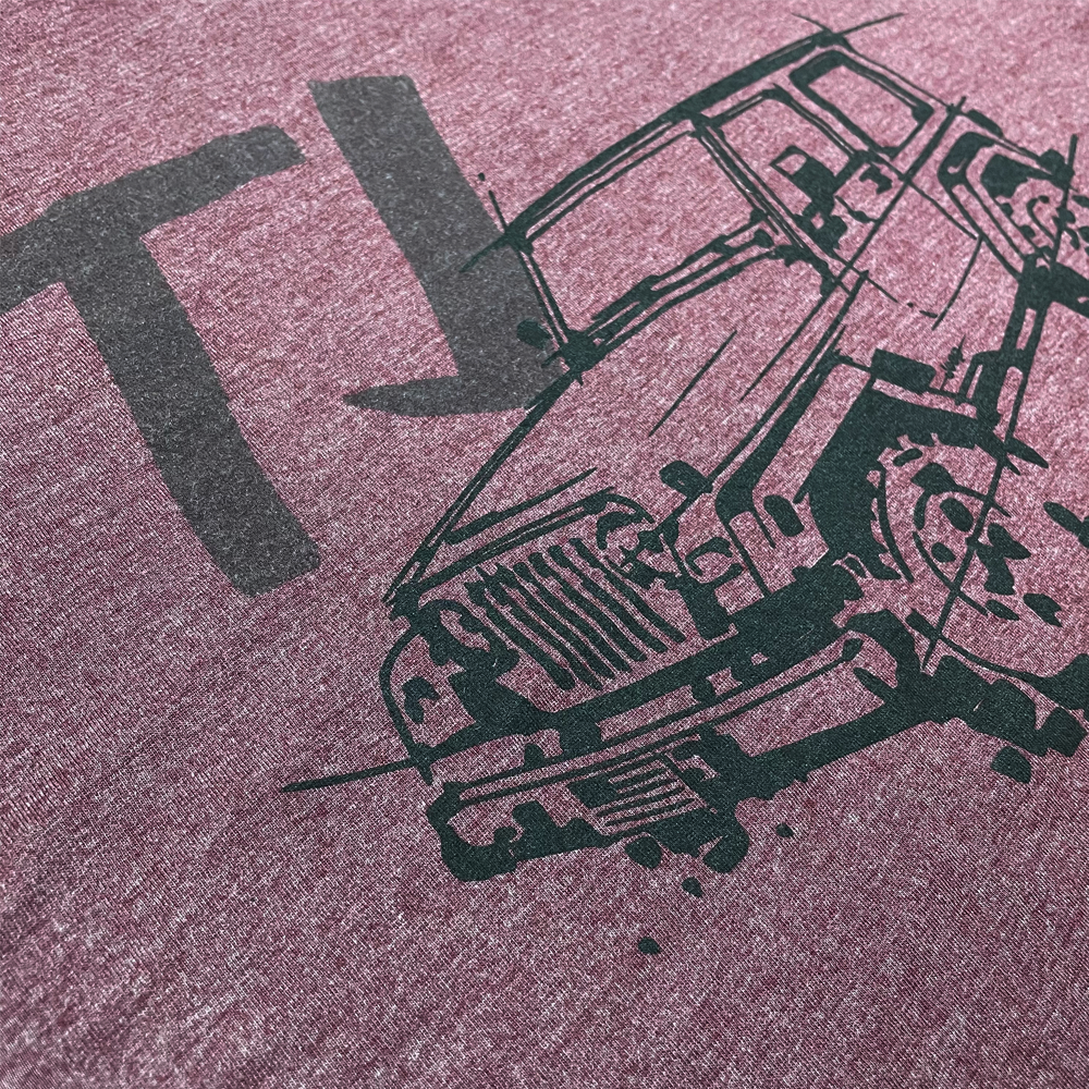 Mens Jeep® TJ Wrangler - LDD Series - Triblend Burgundy T-Shirt