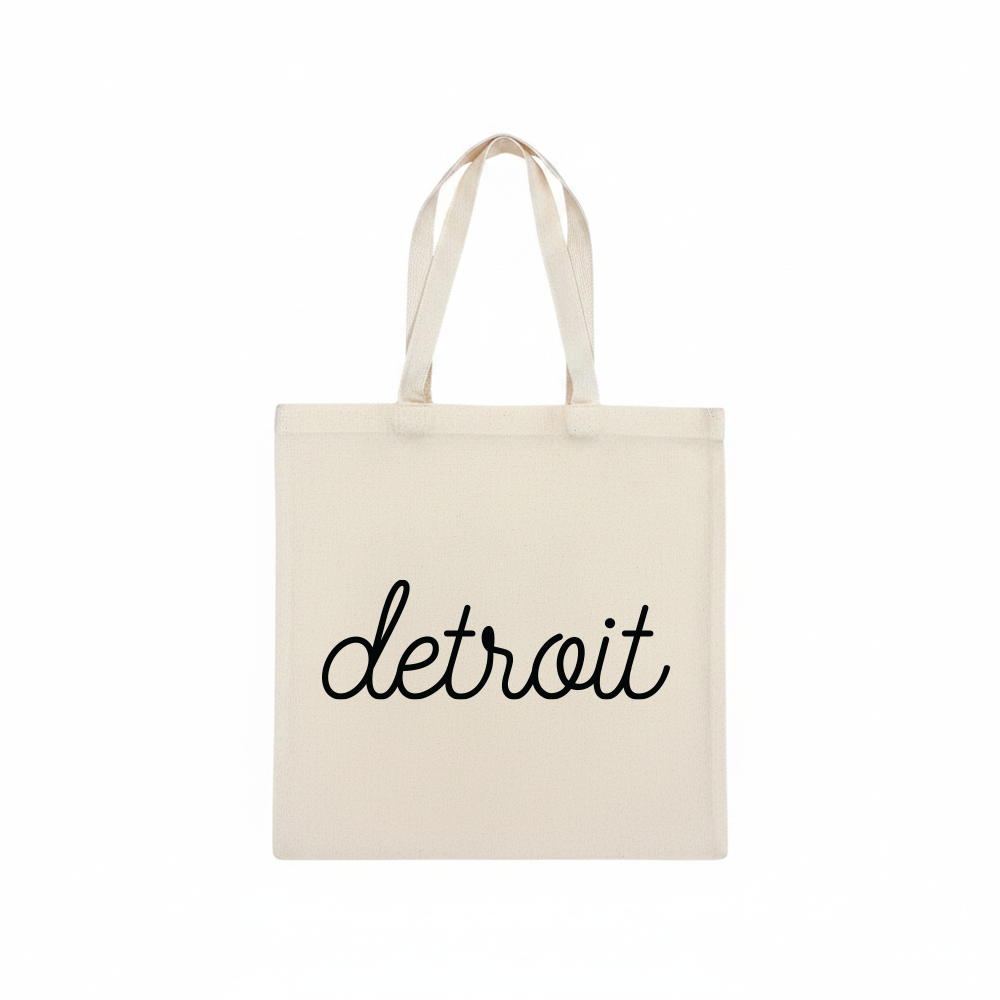 Tote Bag - Detroit Script - Natural