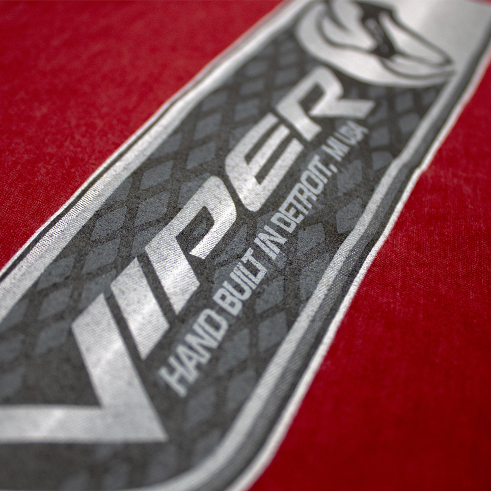 Mens Dodge Viper Dash Plaque T-shirt (Heather Red)