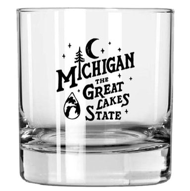 Whiskey Rocks Glass - Michigan Vintage Font - Detroit Shirt CompanyDetroit Shirt CompanyDrinkware (Accessories)