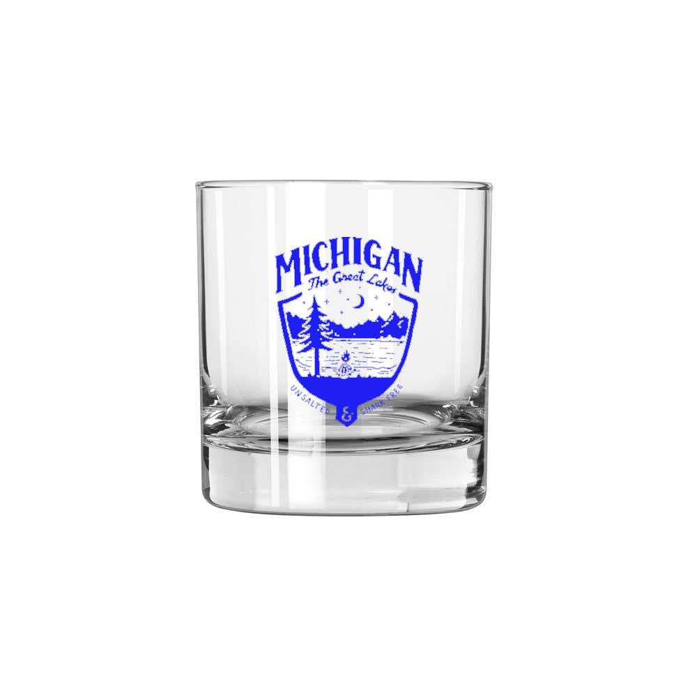 Whiskey Rocks Glass - Michigan Shield - Detroit Shirt CompanyDetroit Shirt CompanyDrinkware (Accessories)