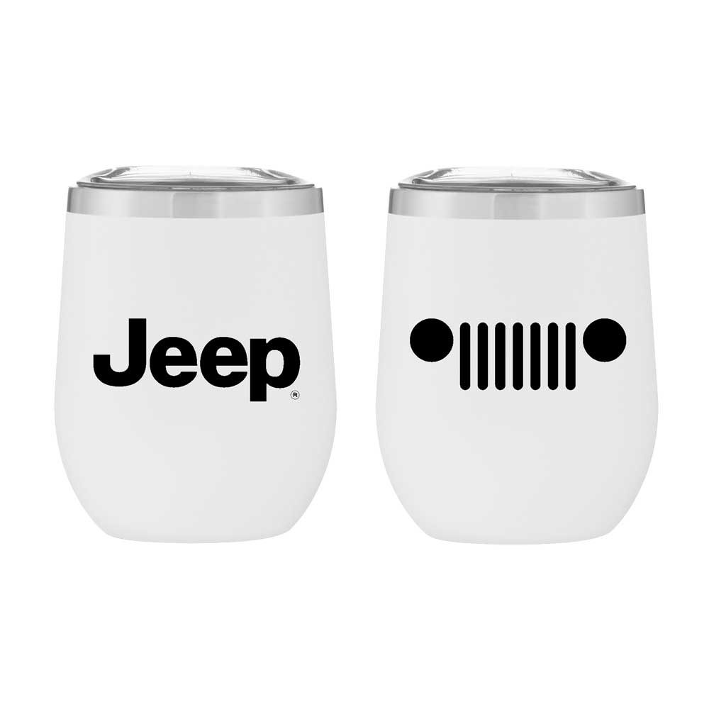 Jeep Insulated Wine Tumbler - White Matte - Detroit Shirt CompanyFCA - JeepDrinkware (Accessories)