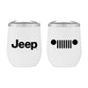 Jeep Insulated Wine Tumbler - White Matte - Detroit Shirt CompanyFCA - JeepDrinkware (Accessories)