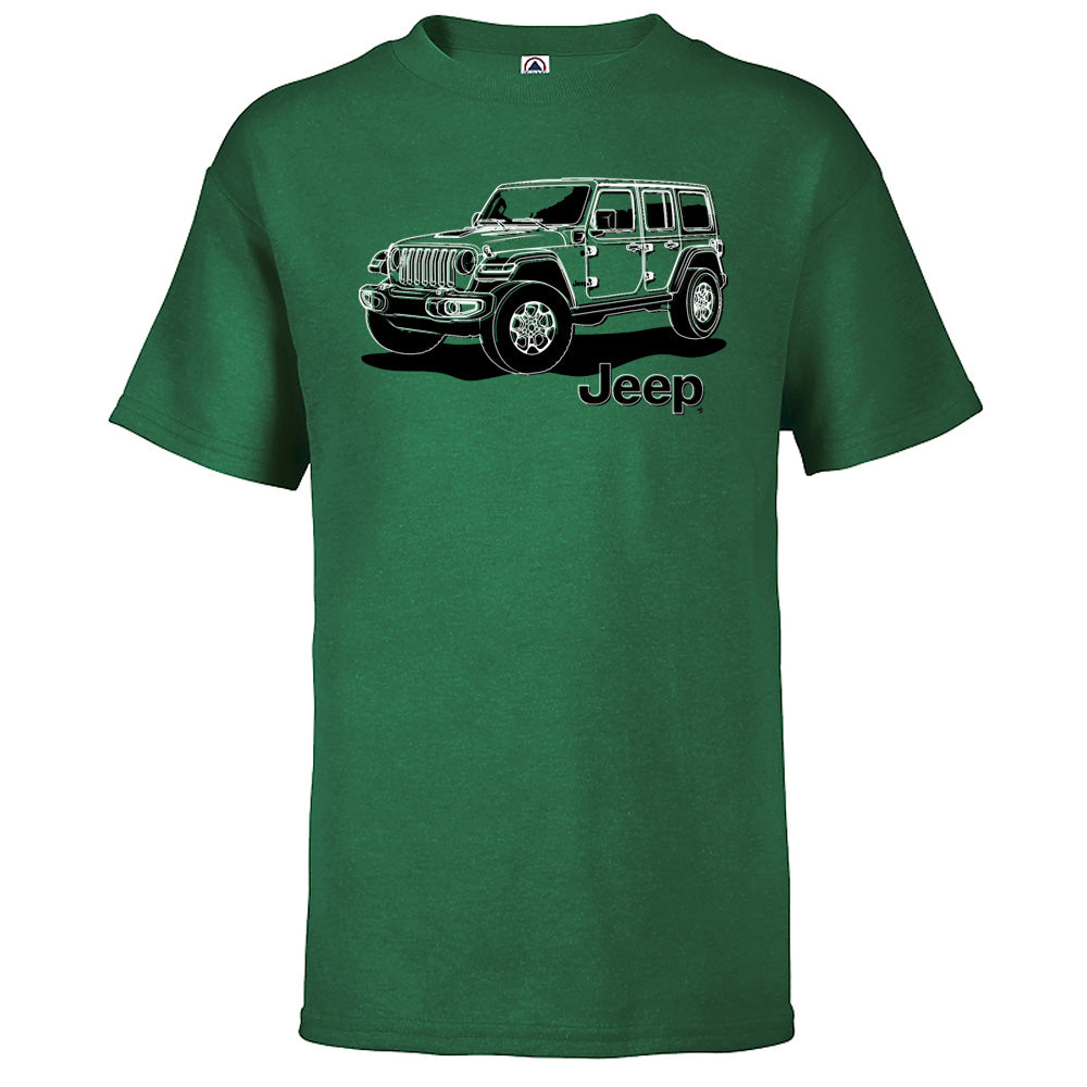 Youth Jeep JL Wrangler Line Art T-Shirt
