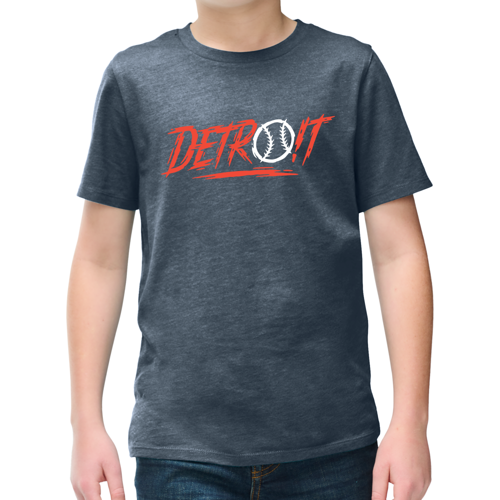 Youth - Detroit Score Baseball - Heather Navy