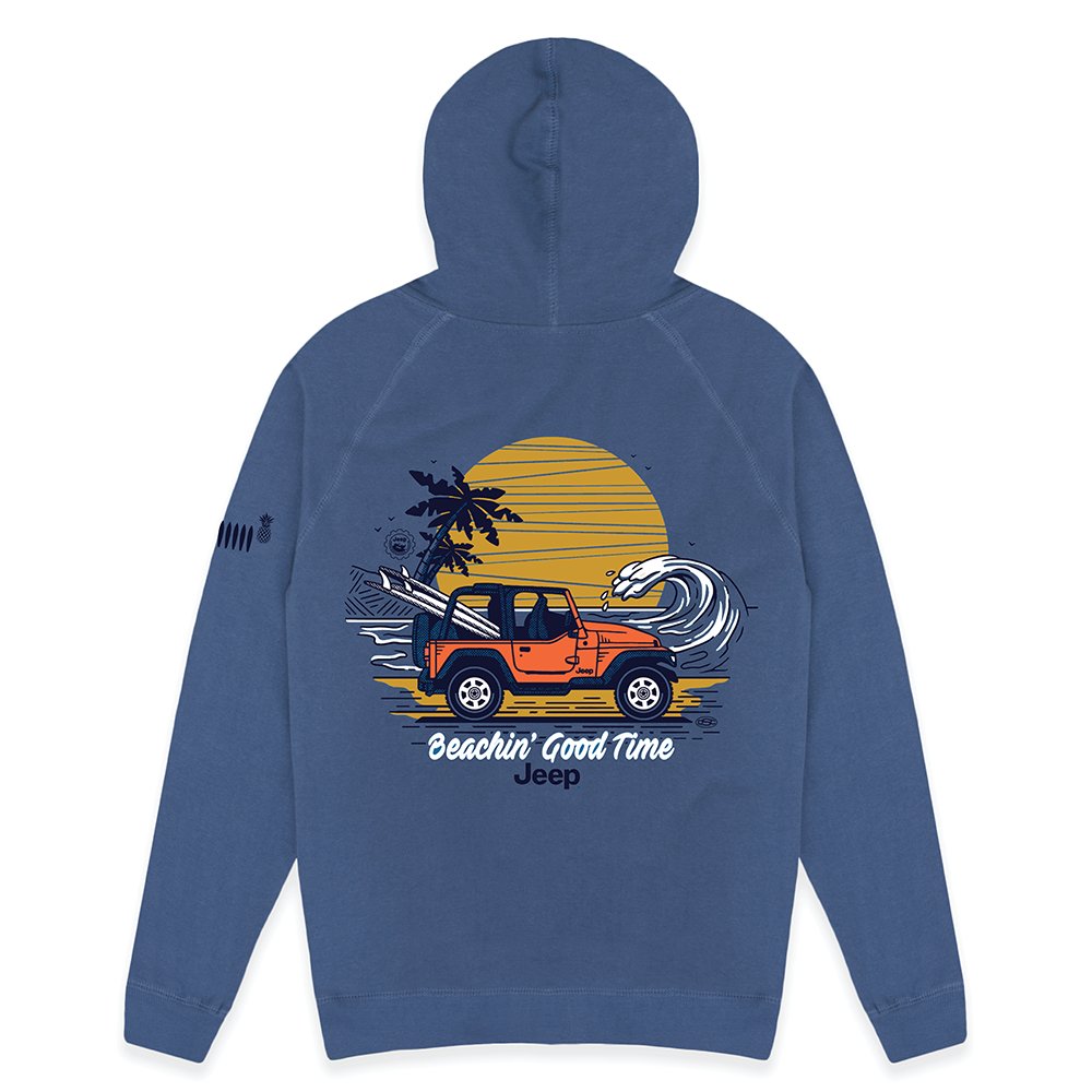 Mens Jeep® Beachin Zip French Terry Hooded Sweatshirt - Slate - Detroit Shirt CompanyFCA - JeepHoodies (Apparel)