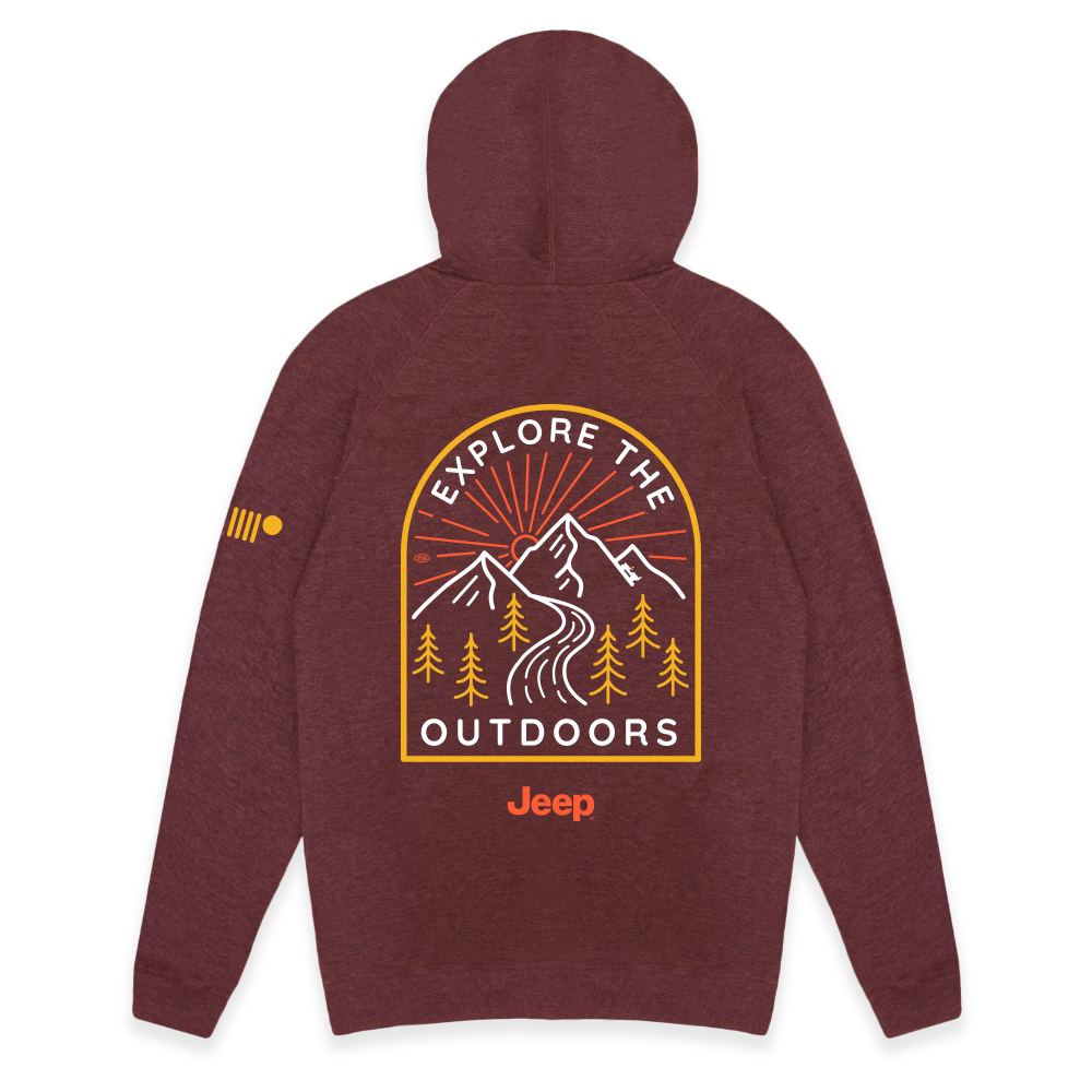Mens Jeep® Explore the Outdoors Zip French Terry Hooded Sweatshirt