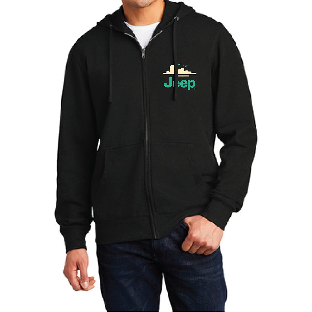 Mens Jeep® Dunes Zip Hoodie Sweatshirt - Black - Detroit Shirt CompanyFCA - JeepHoodies (Apparel)