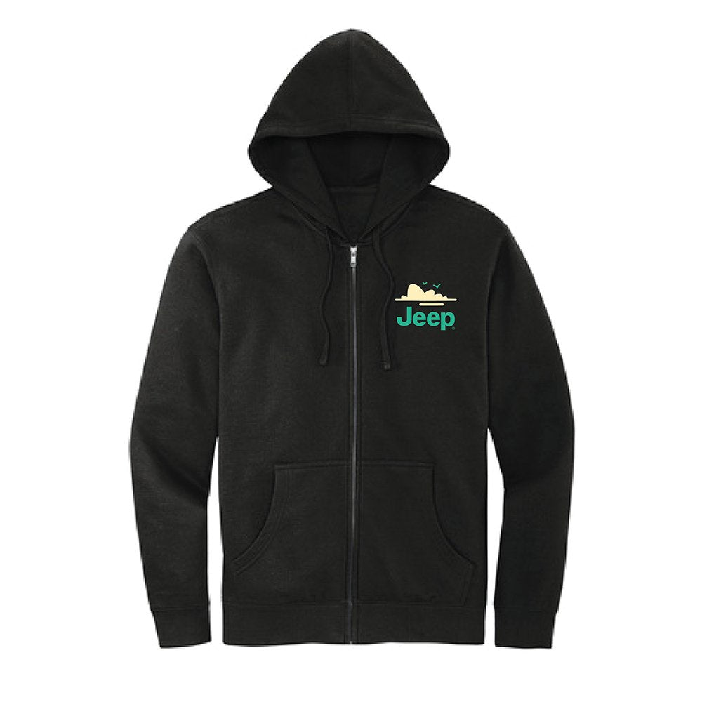 Mens Jeep® Dunes Zip Hoodie Sweatshirt - Black - Detroit Shirt CompanyFCA - JeepHoodies (Apparel)