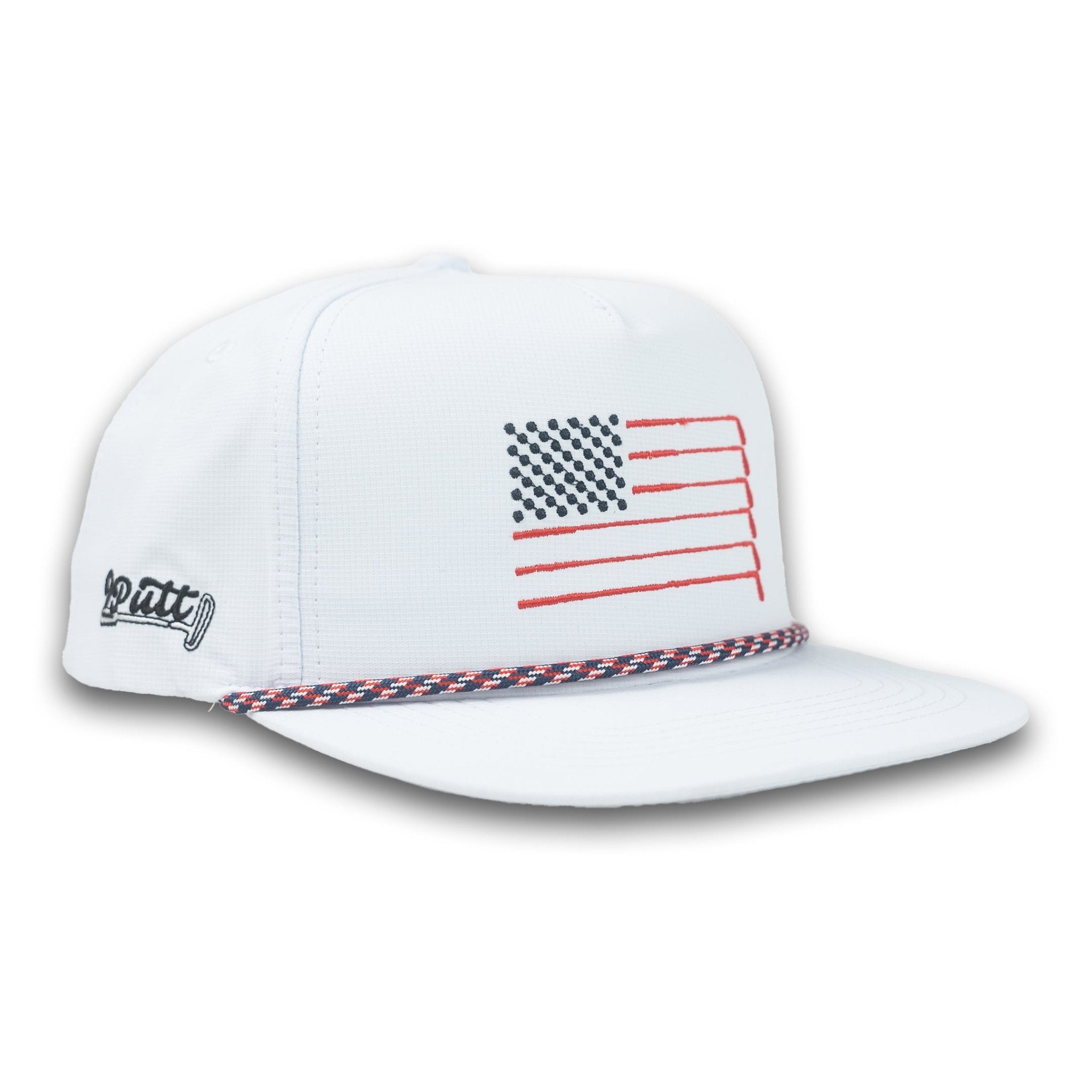 American Flag Rope Flat Bill Hat