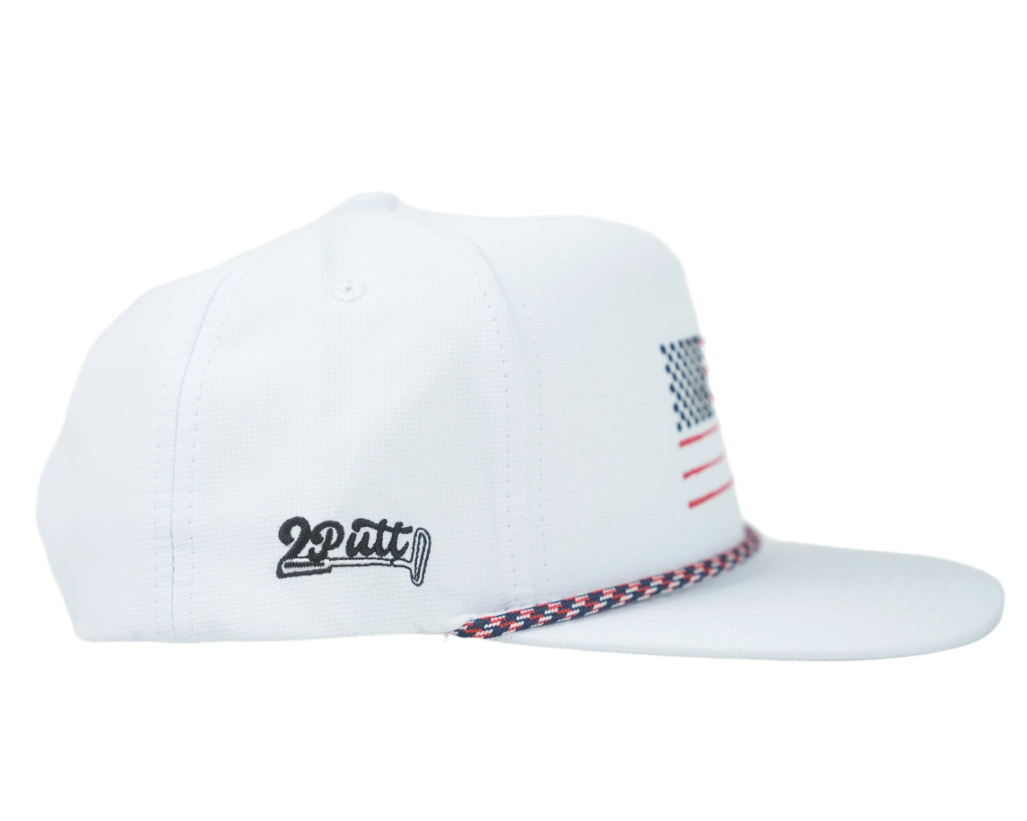 American Flag Rope Flat Bill Hat