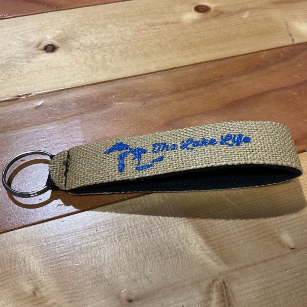 Keychain - MI Lake Life Neoprene Burlap - Detroit Shirt CompanyDetroit Shirt CompanyKeychain