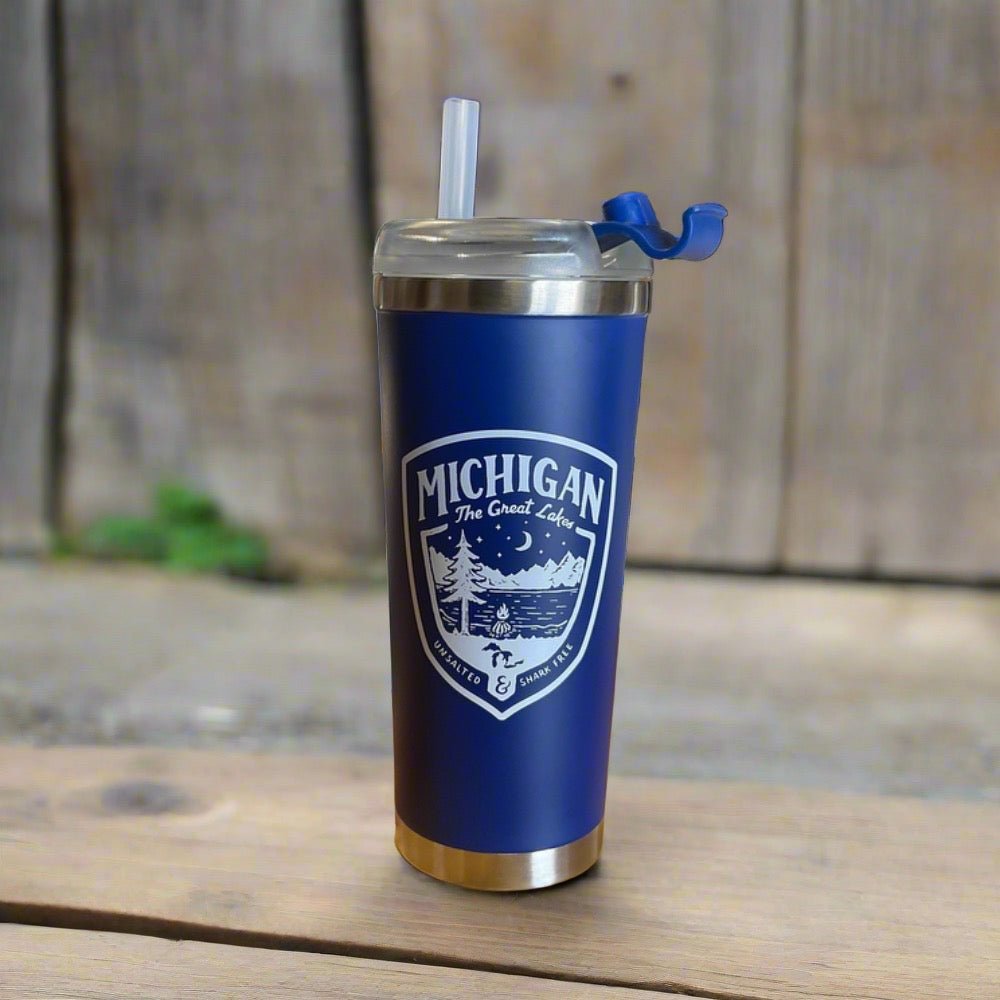 Travel Cup - Michigan Shield - Blue - Detroit Shirt CompanyDetroit Shirt CompanyDrinkware (Accessories)