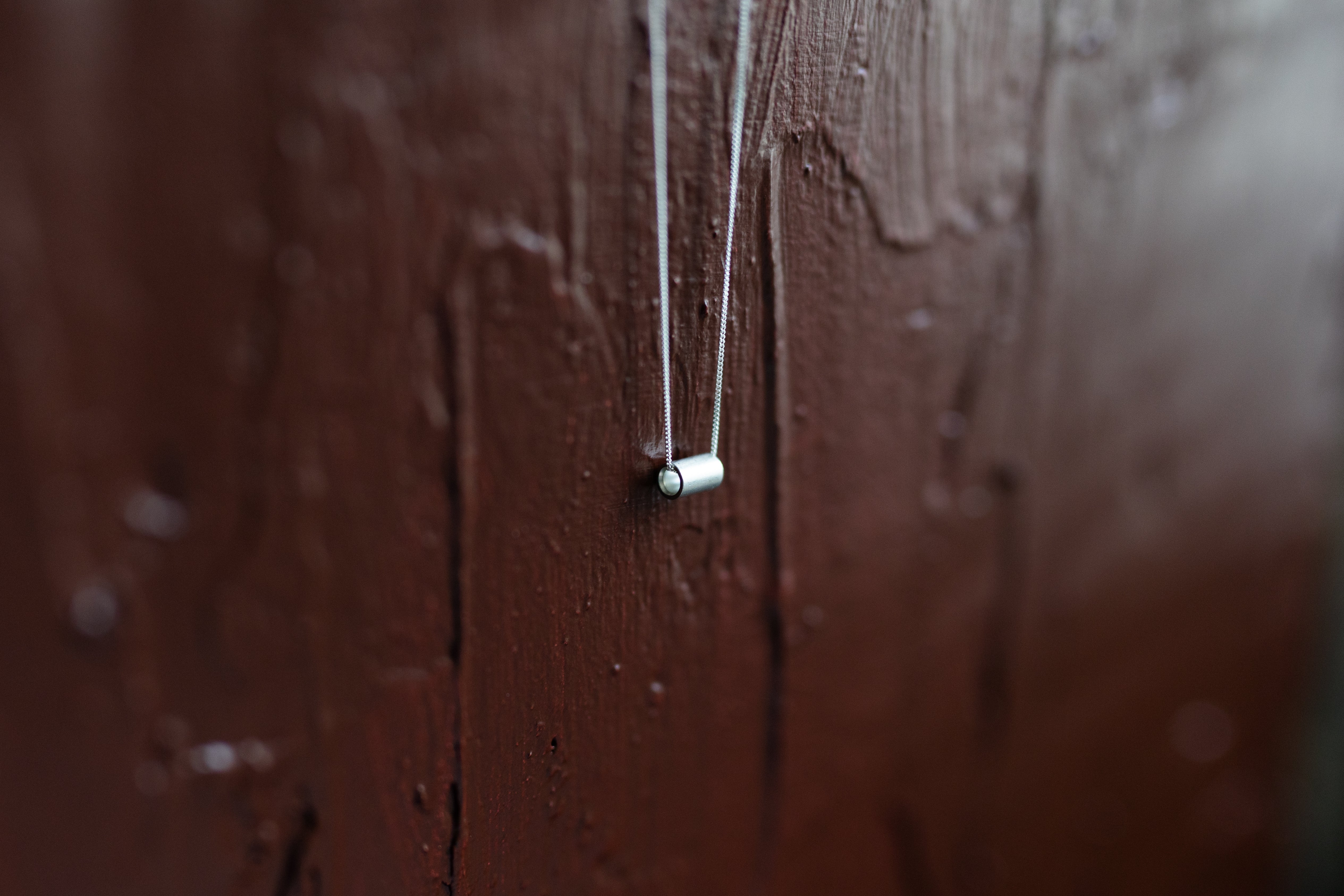 Simplify Necklace | Repurposed Tin Auto Ferrule | Sterling Silver Chain