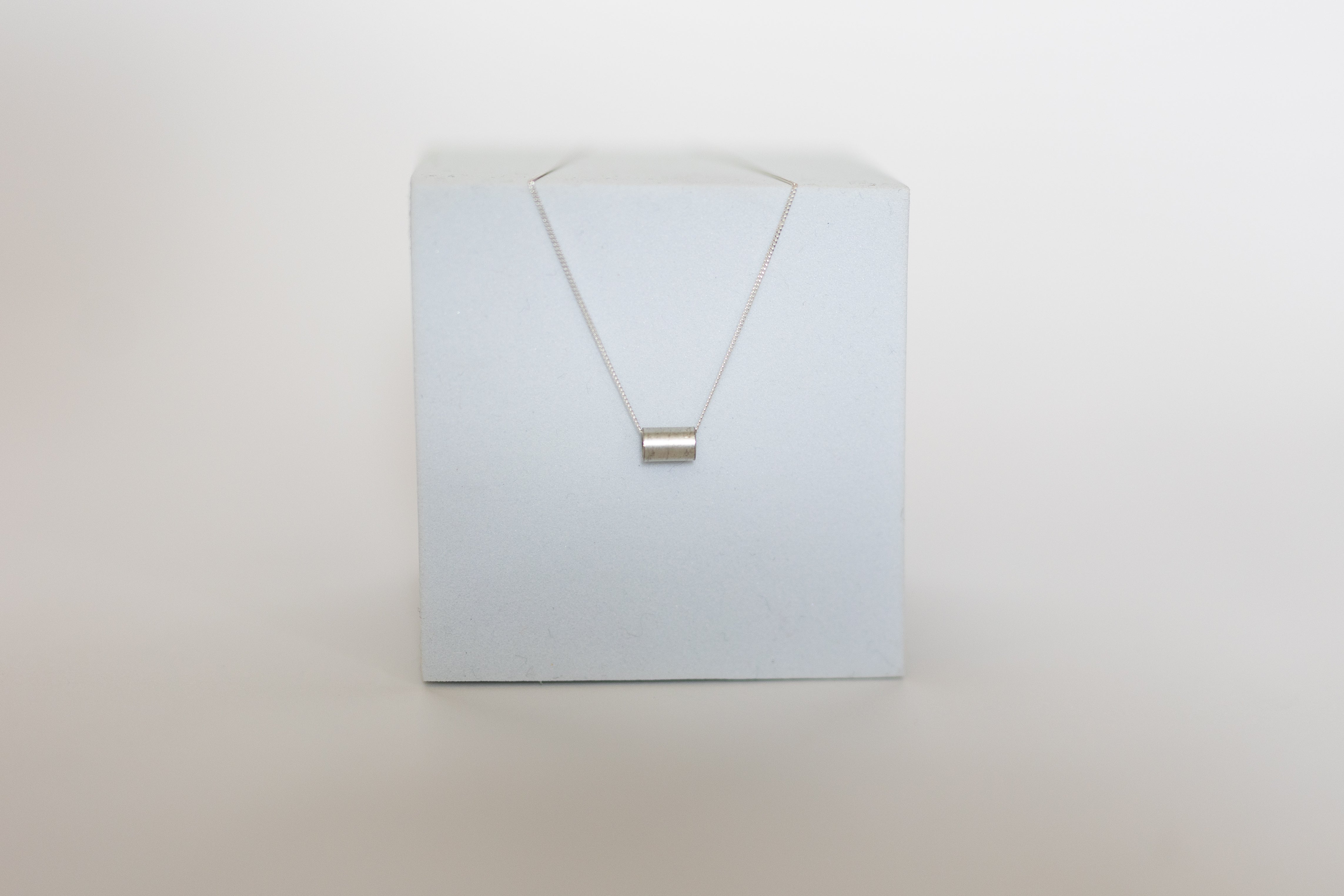 Simplify Necklace | Repurposed Tin Auto Ferrule | Sterling Silver Chain