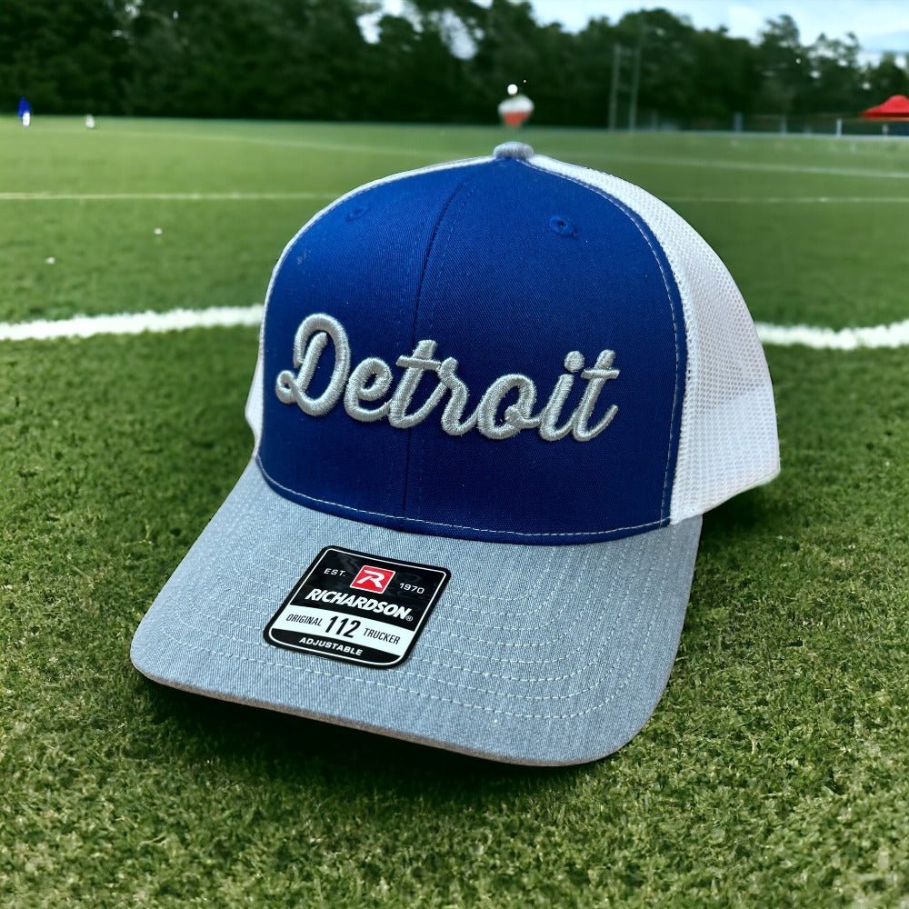 Hat - Detroit Thirsty Richardson Snapback - Blue/Grey/White - Detroit Shirt CompanyDetroit Shirt CompanyHats (Apparel)