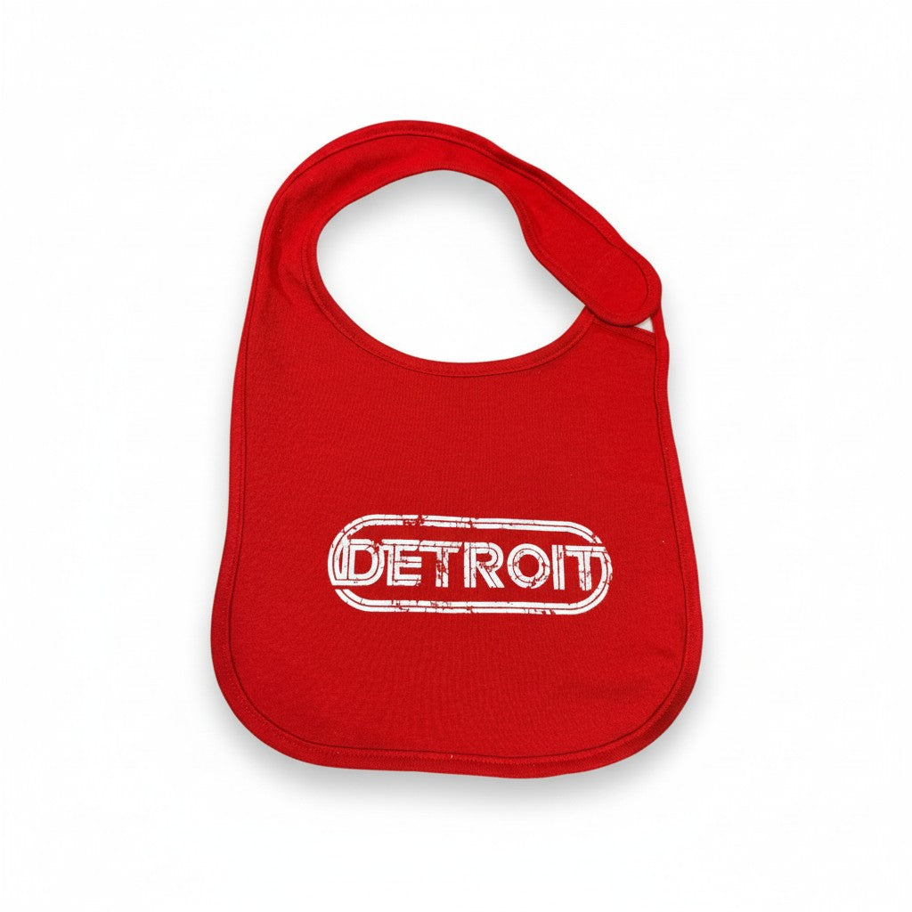 Baby Bib - Detroit Wrap - Red