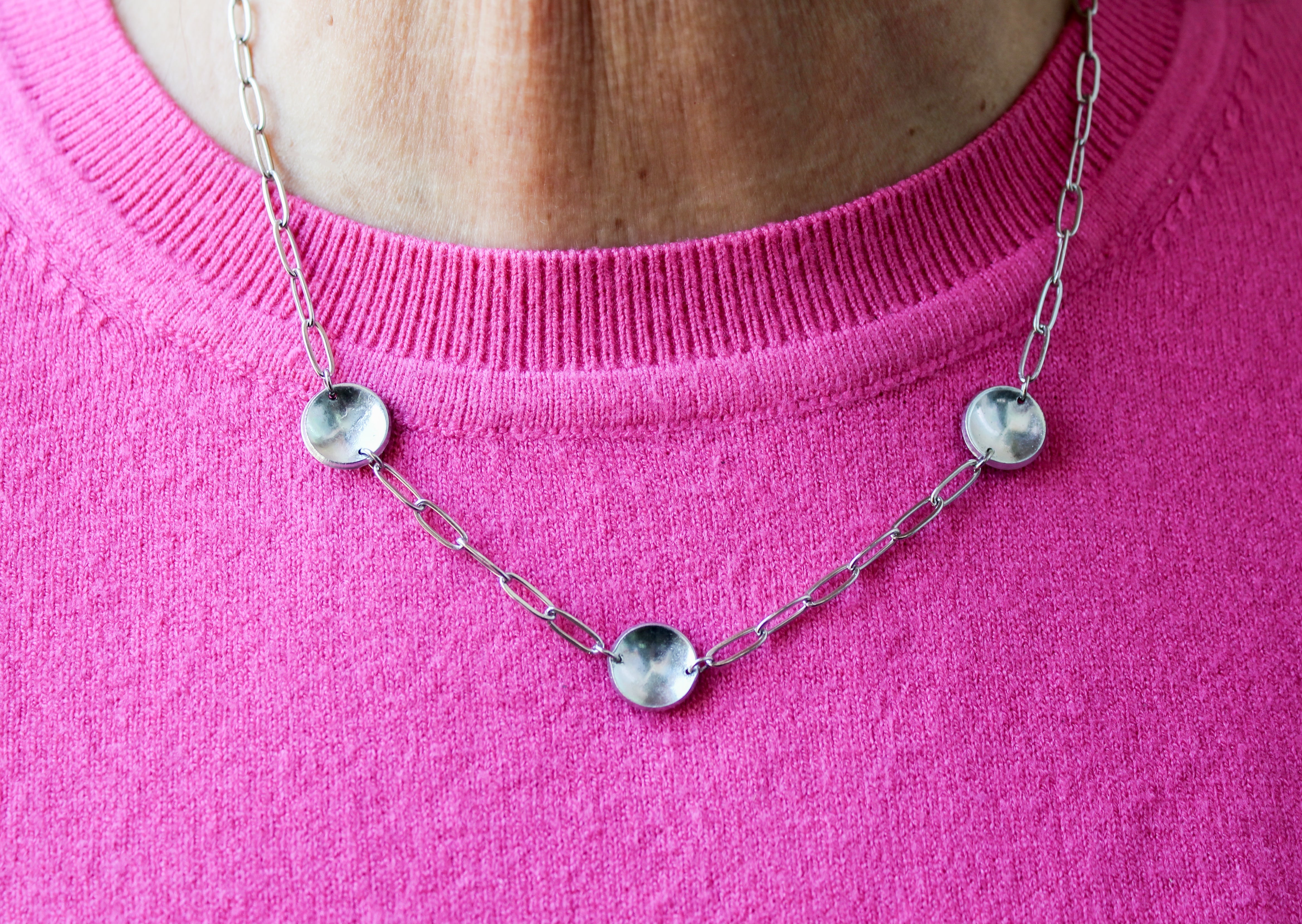 Brave Necklace | Repurposed Steel Automotive Parts | Stainless Steel Chain