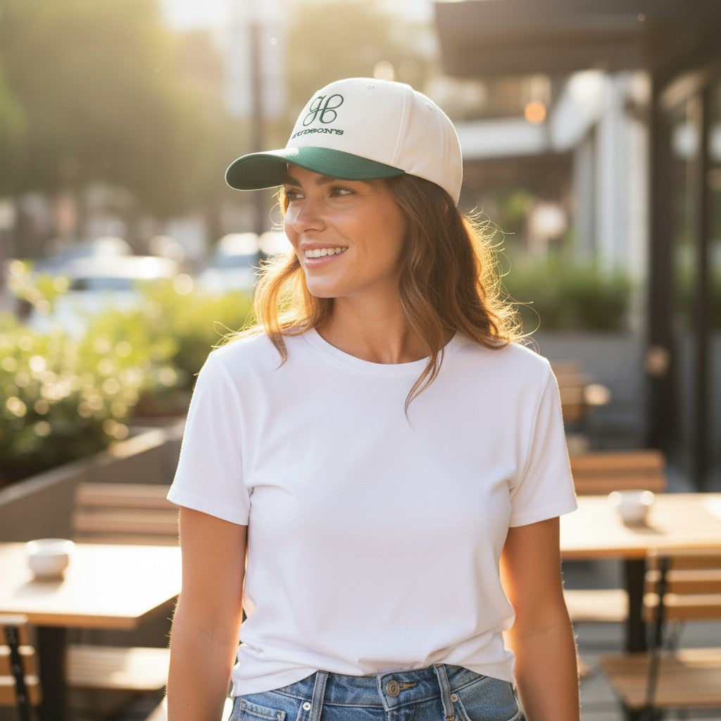 Hat - Detroit Hudson's Vintage Logo - Cream/Dark Green