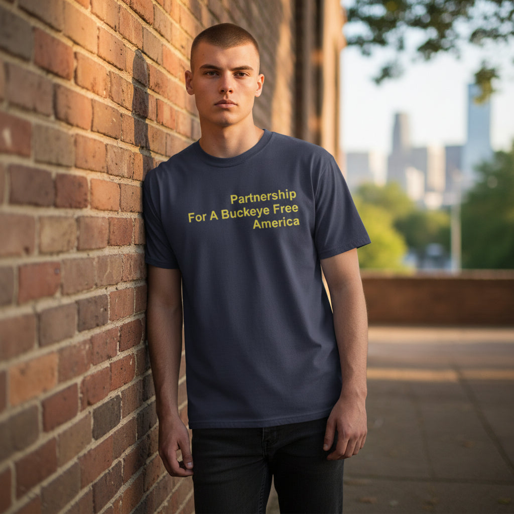 Mens T-Shirt Partnership For A Buckeye Free America (Navy)