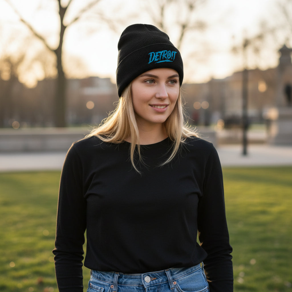 Hat - Detroit Football Score Flip Knit