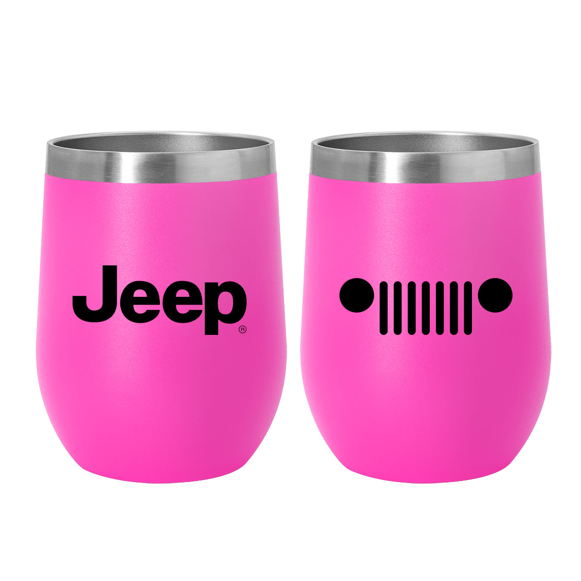 Jeep Insulated Wine Tumbler - Bright Pink Matte