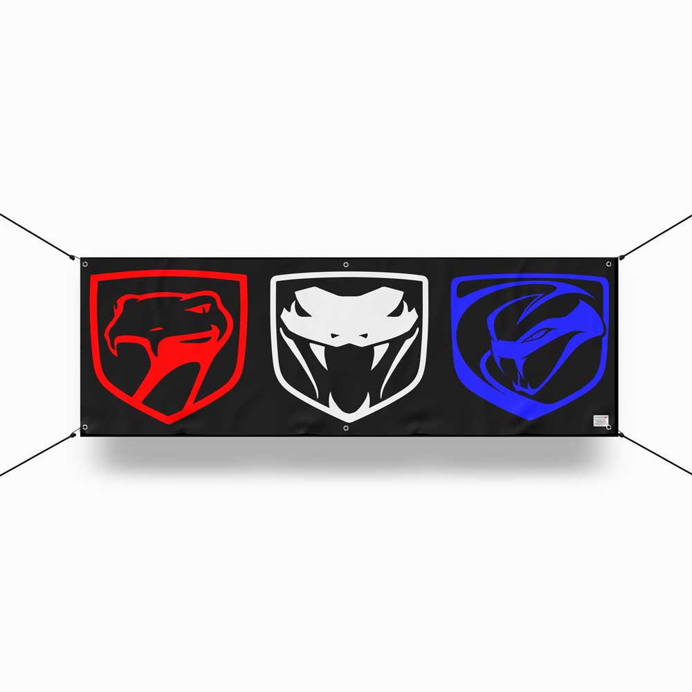 Banner - Dodge Viper Tri-logo - Multiple color options