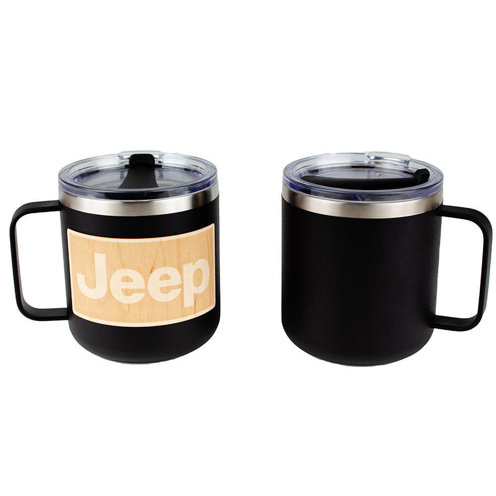 Mug - Jeep® Wood Decal Powder Coated Camper - Black