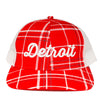 Hat - Detroit Thirsty Red Plaid Richardson Snapback