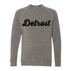 Detroit Thirsty Script Heart Triblend Crew Sweatshirt