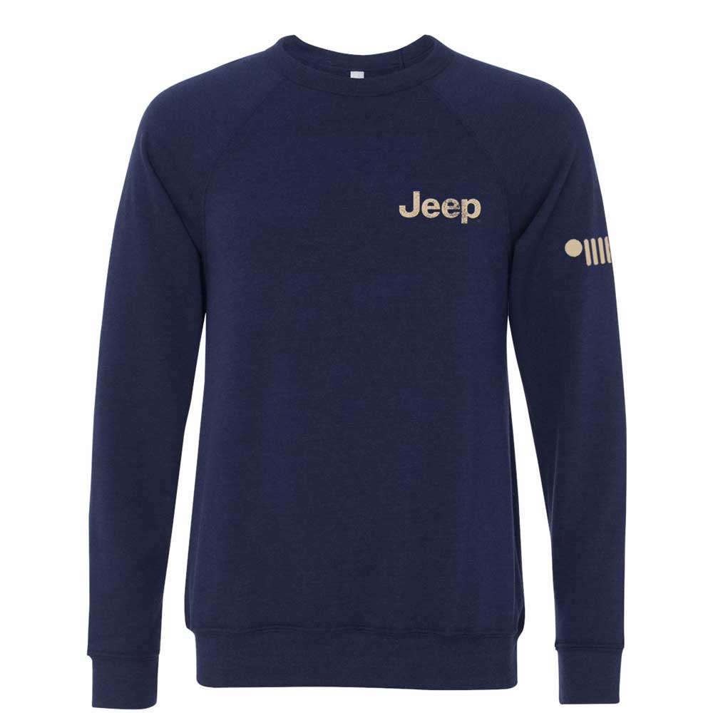 Mens Jeep® Freedom To Roam Crew Neck Sweatshirt - Heather Navy Blue