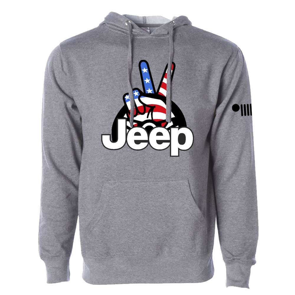 Mens/Unisex Jeep® Wave Hoodie - Graphite Heather