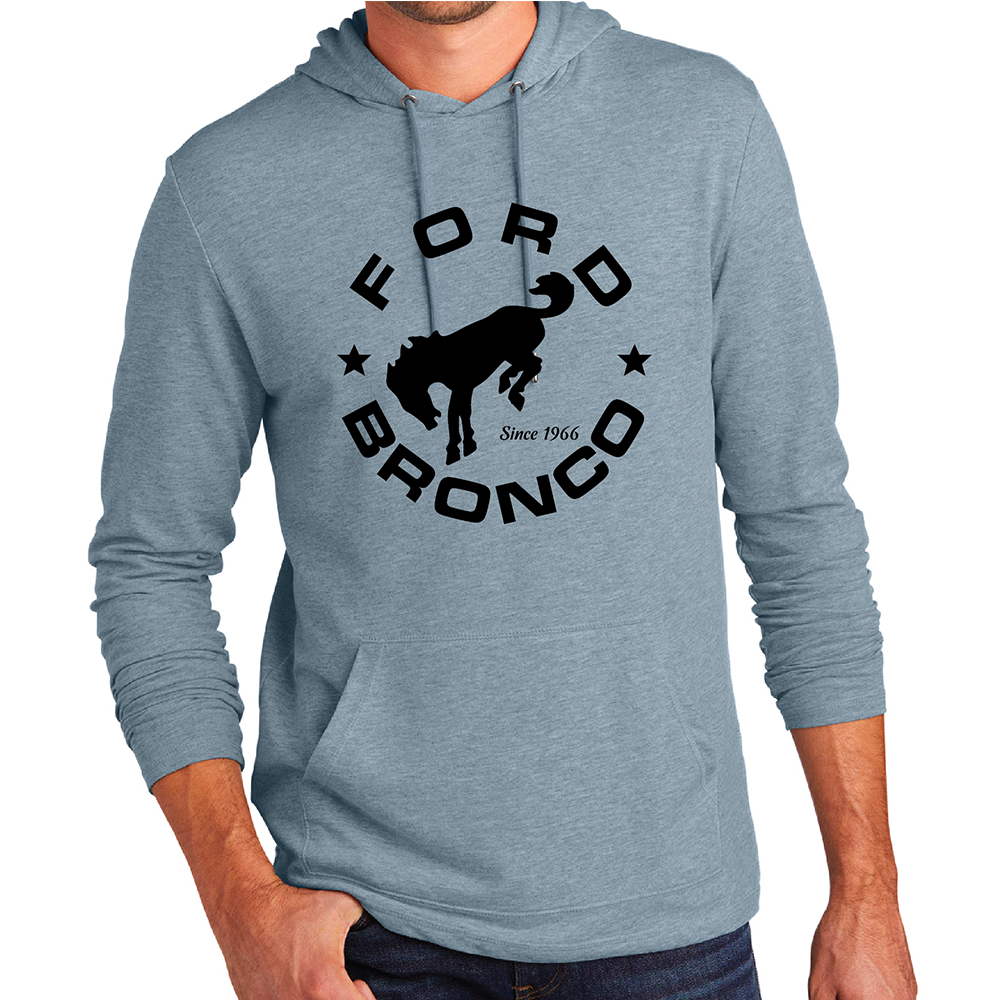 Hoodie - Mens Ford Bronco Circle - Flint Blue Heather