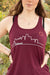 Ladies Relaxed Racerback Tank Top - Detroit Skyline Cranberry - Detroit Shirt CompanyDetroit Shirt CompanyOther Apparel