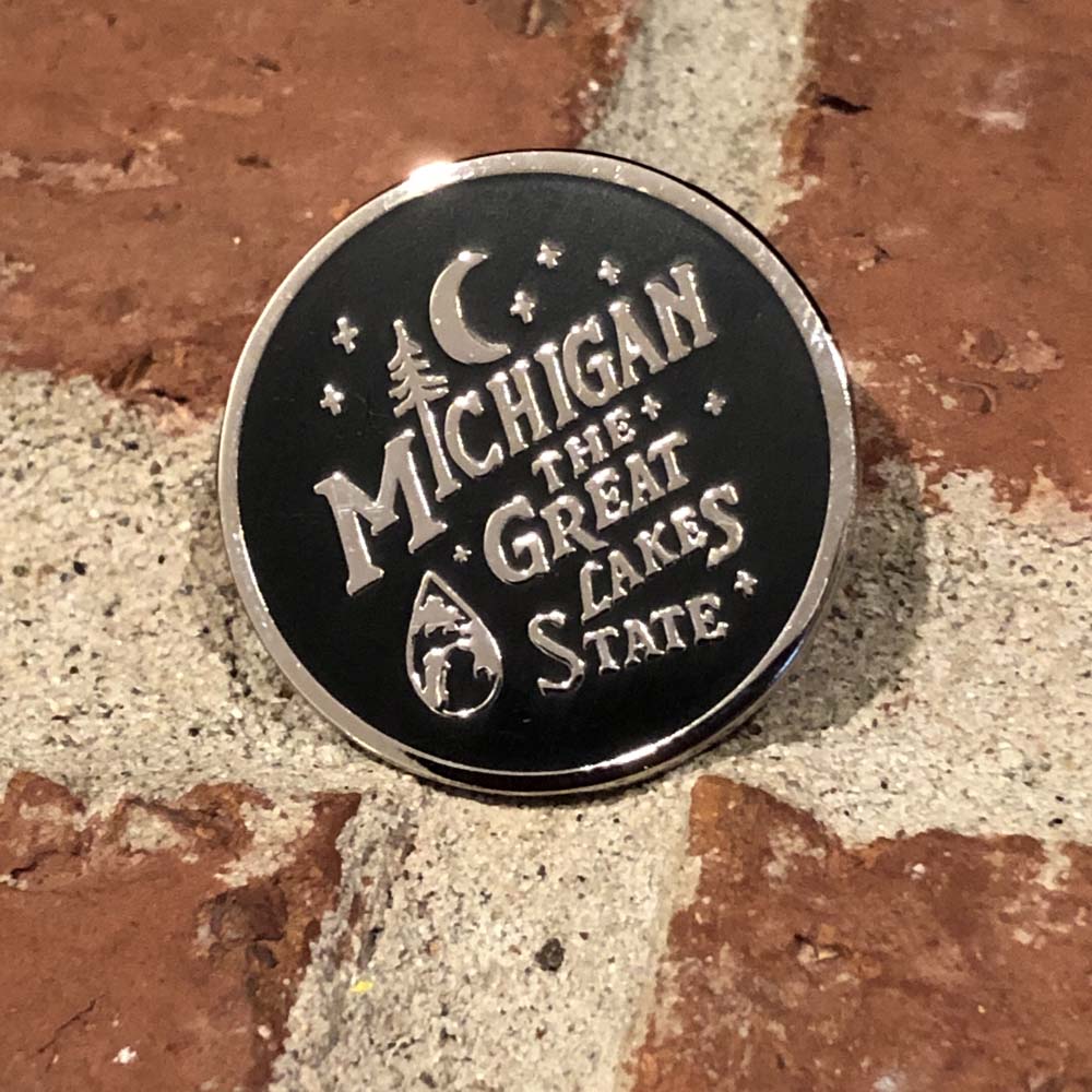 Enamel Pin - Michigan Vintage Font