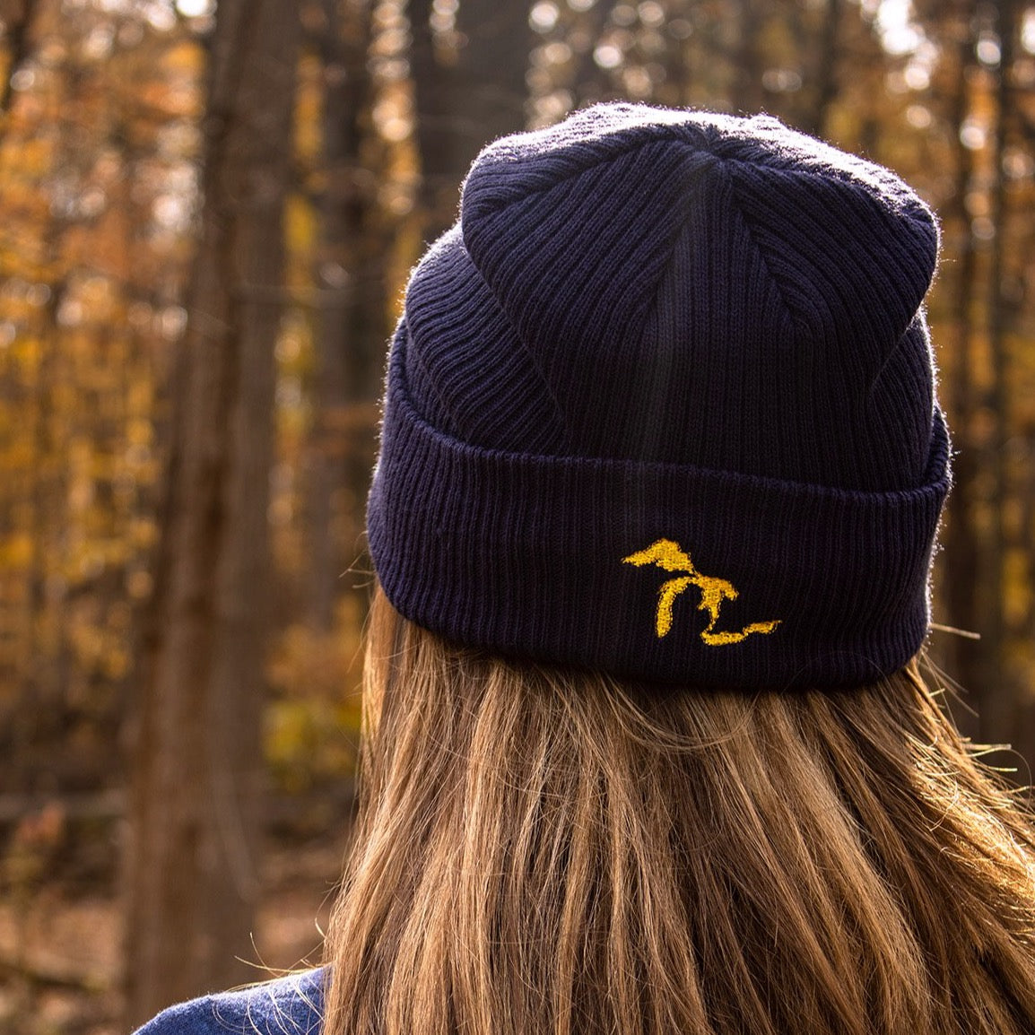 Hat - Michigan Lakes Flip Knit - Maize/Blue