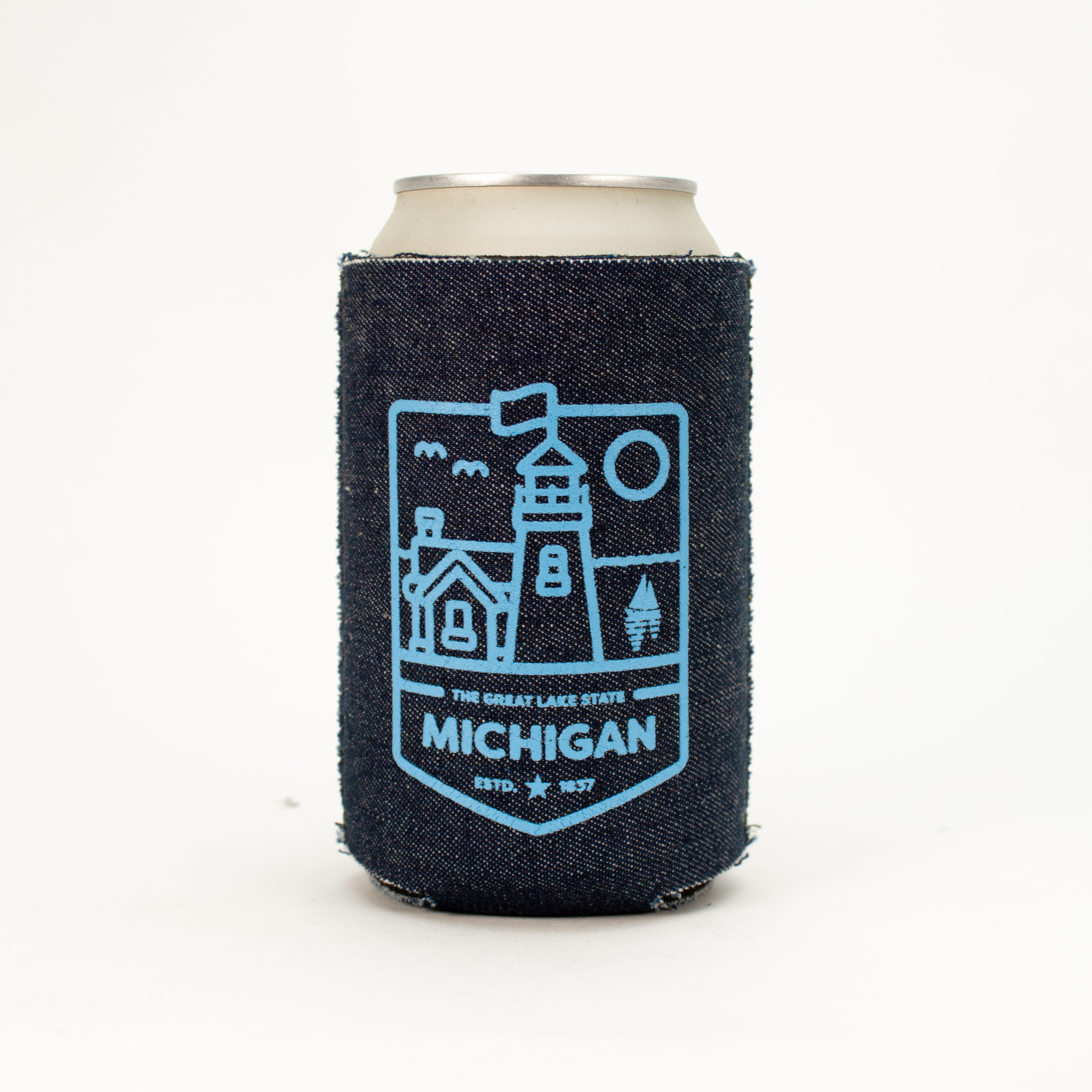 Coozie - Michigan Lighthouse (Denim)