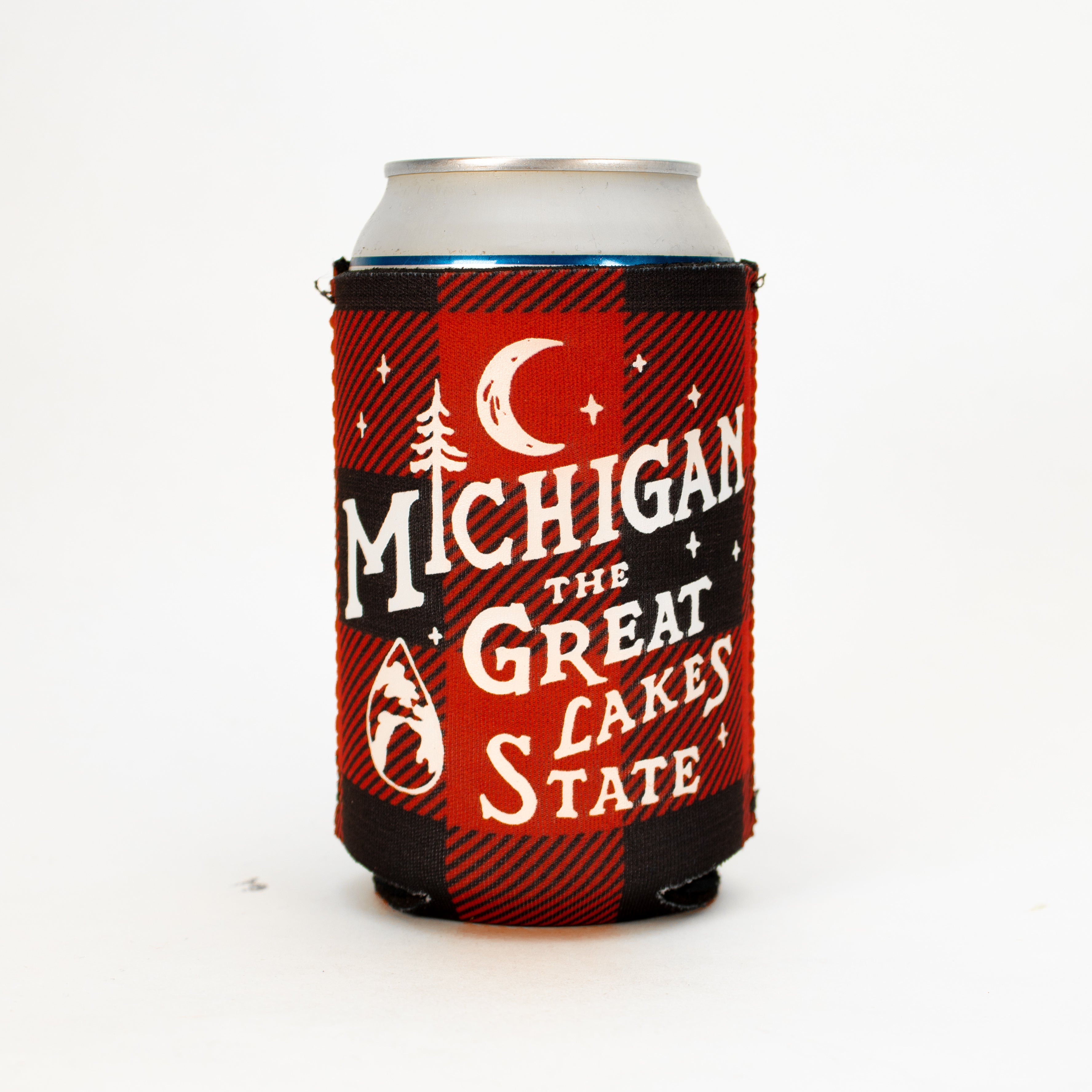 Coozie - Michigan Vintage Font Plaid