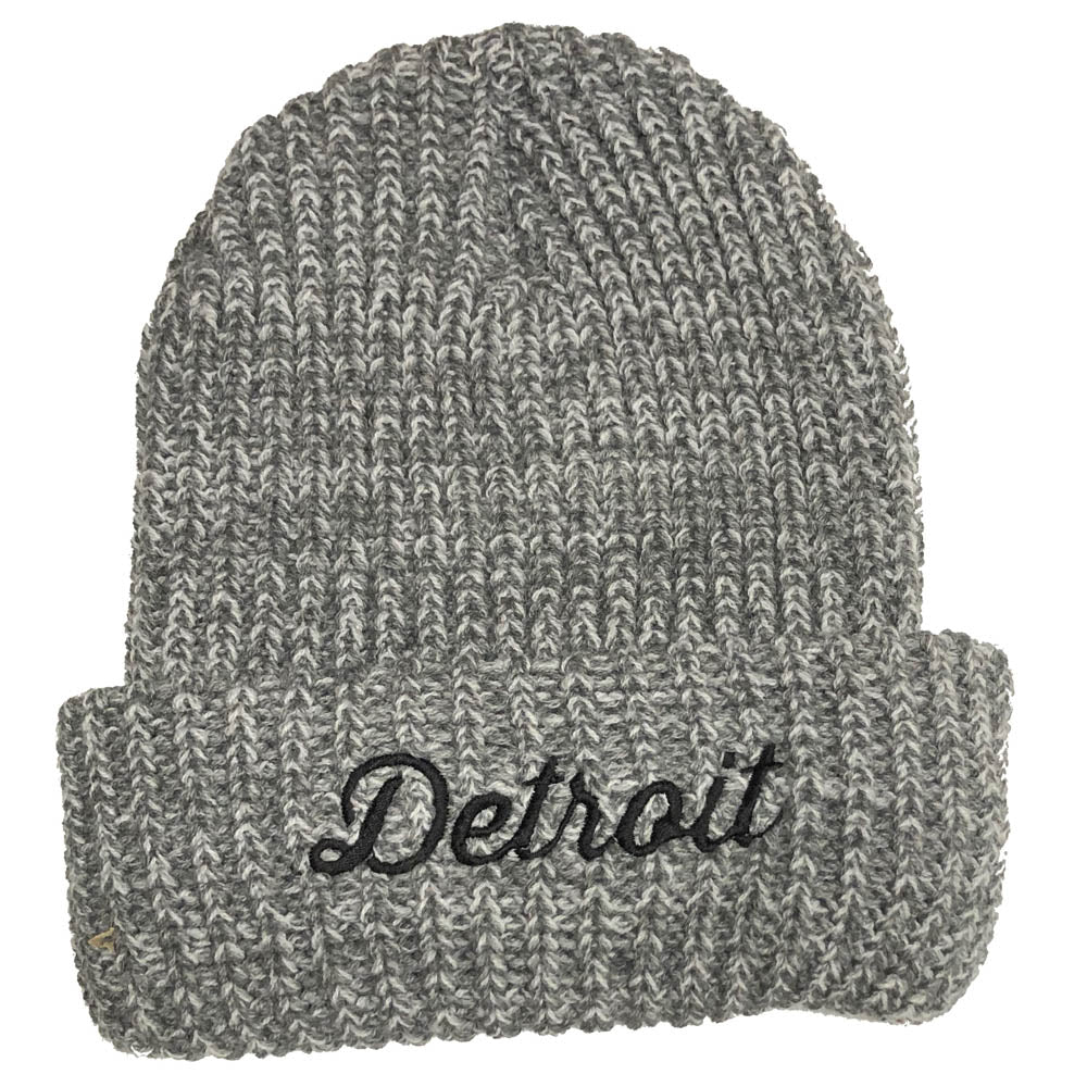 Hat - Detroit Thirsty Script Flip Chunky Knit - Multiple Colors