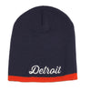 Hat - Detroit Thirsty Script Knit Beanie - Navy/Orng