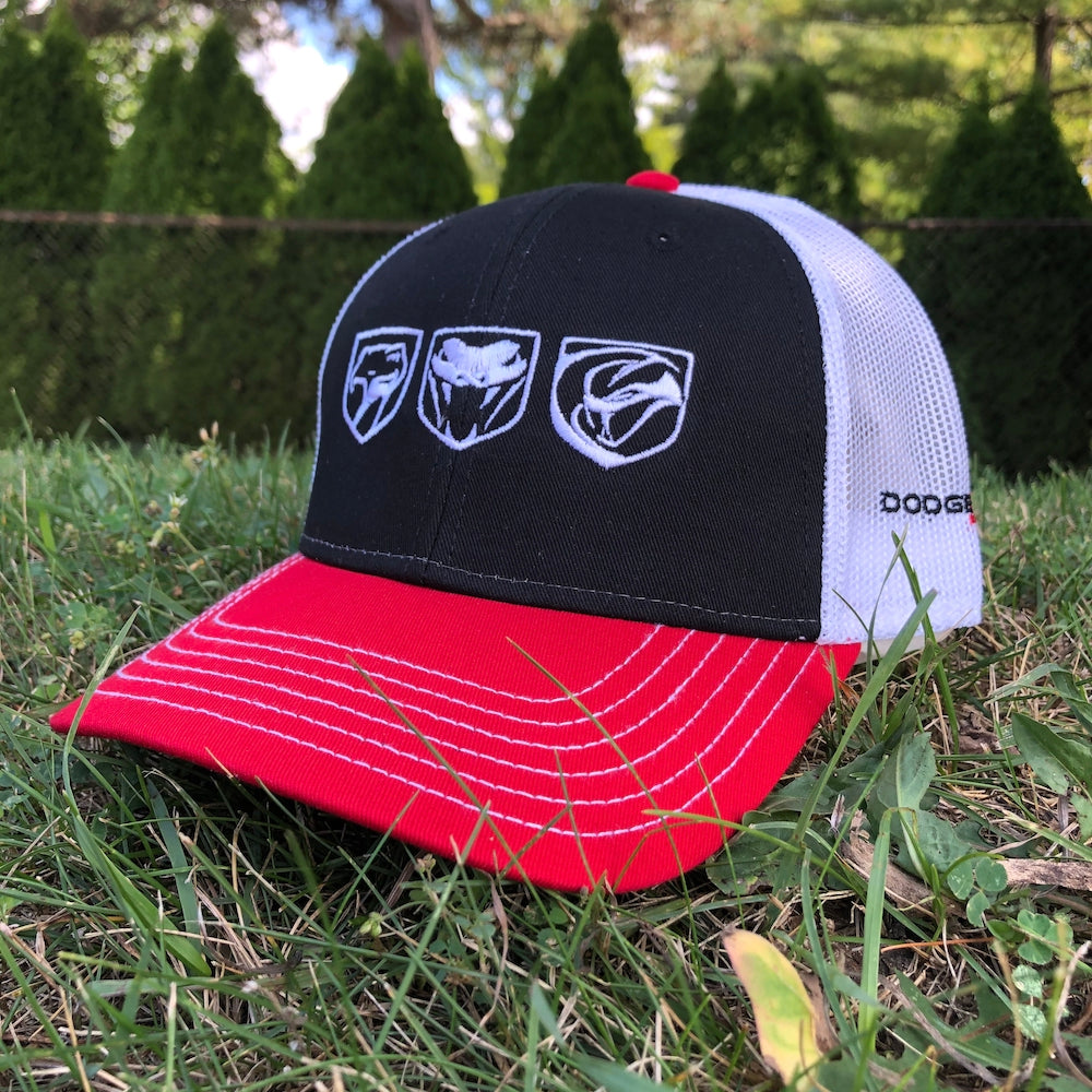 Hat - Dodge Viper Tri-logo - Black/White/Red