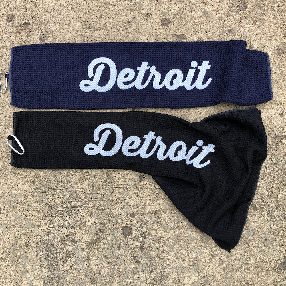 Golf Towel - Detroit Script