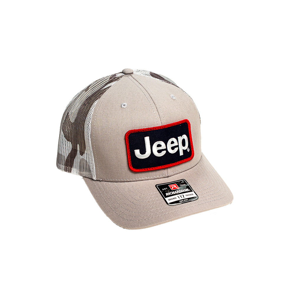 Hat - Jeep Heather Grey and Camo Trucker Patch Hat