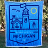 Michigan Lighthouse Sherpa Blanket