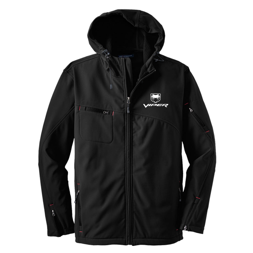 Mens Dodge® Viper Fangs Hooded Softshell Jacket - Black