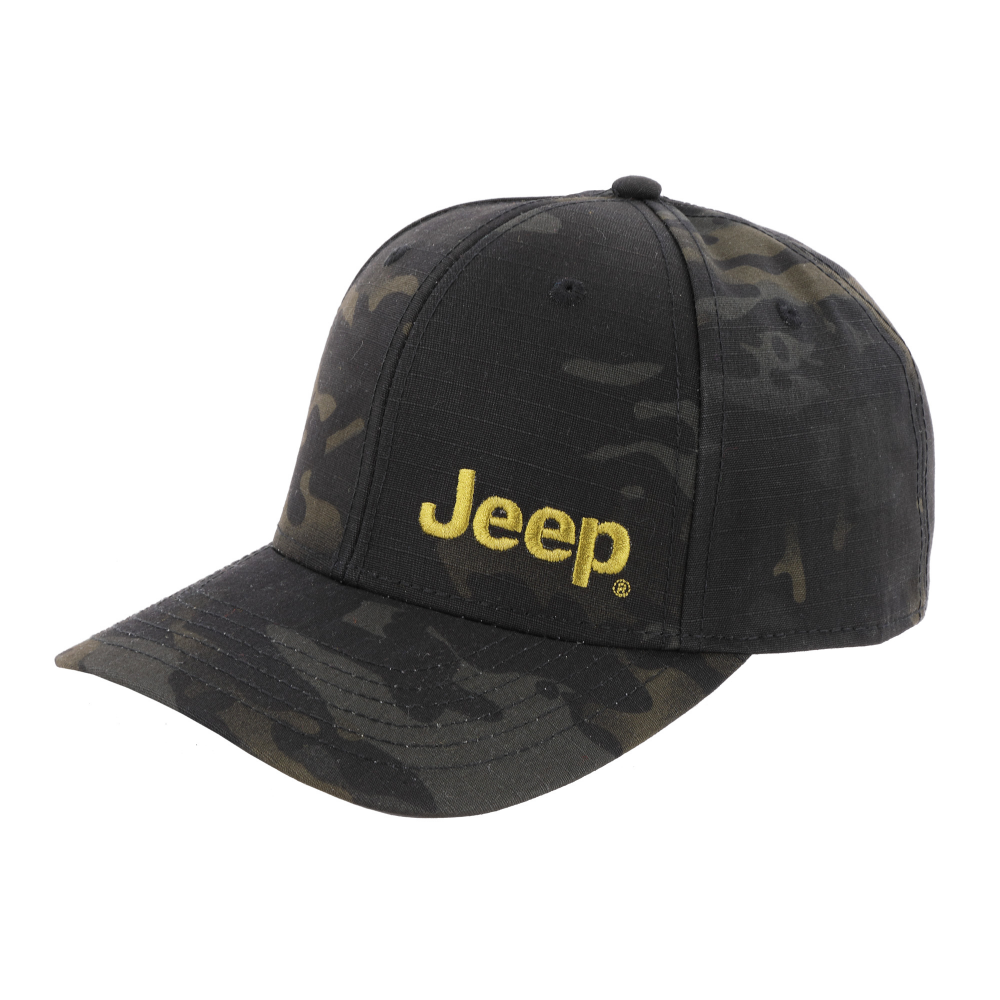 Hat - Jeep Text LP - Black Camo/Green